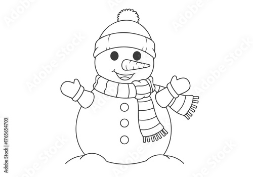 Festive Snowman Coloring Page Book A Winter Wonderland of Joyful Creativity