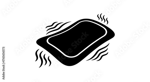 Black and White Soap Icon with Steam.
