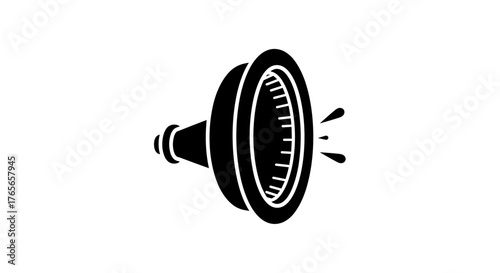 Megaphone Icon Black and White Vector Illustration.
