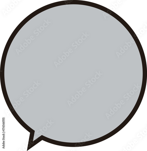 黒縁の正円のふきだし。テキストスペースは濃いグレー。シンプルで使いやすい。