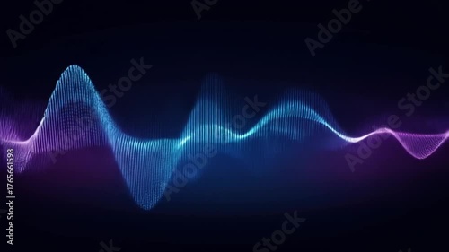 Abstract digital wave form background with vibrant blue and purple colors