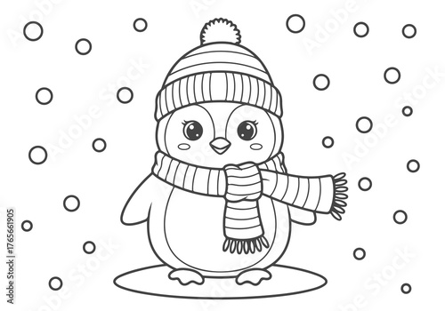 Cute Penguin Coloring Page Book A Delightful Winter Activity for Kids and Creative Coloring Fun