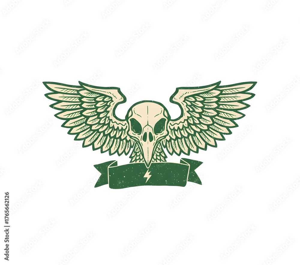 Obraz premium Human skull artwork design. Fearless music tour. World music tour poster. Rock and roll vector graphic print design for apparel, stickers, posters, background and others.