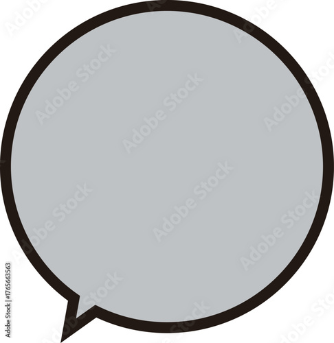 黒縁の正円のふきだし。テキストスペースは濃いグレー。シンプルで使いやすい。
