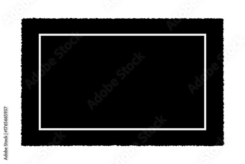 Torn paper frames with jagged edges black ripped. Dirty artistic design element, box, frame or background for text. Vintage blank instant photo frame with aged textured paper and worn white edges.