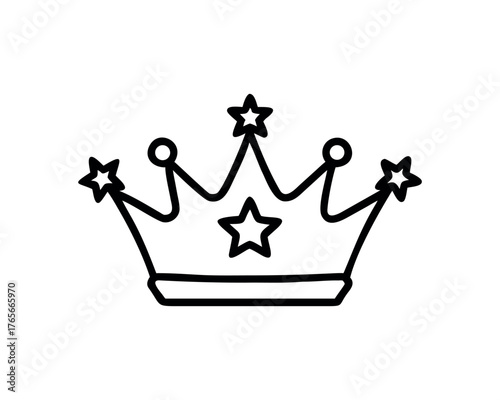 Stylized Crown with Stars Outline