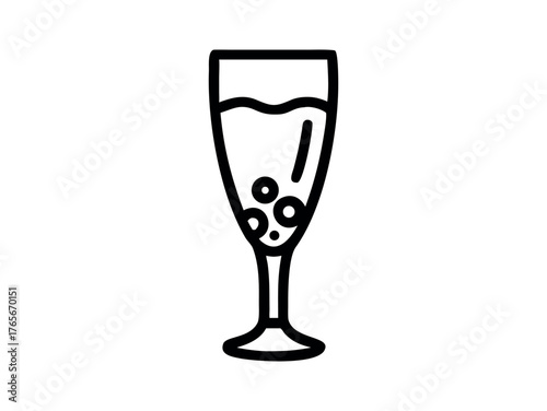 Champagne flute with bubbles