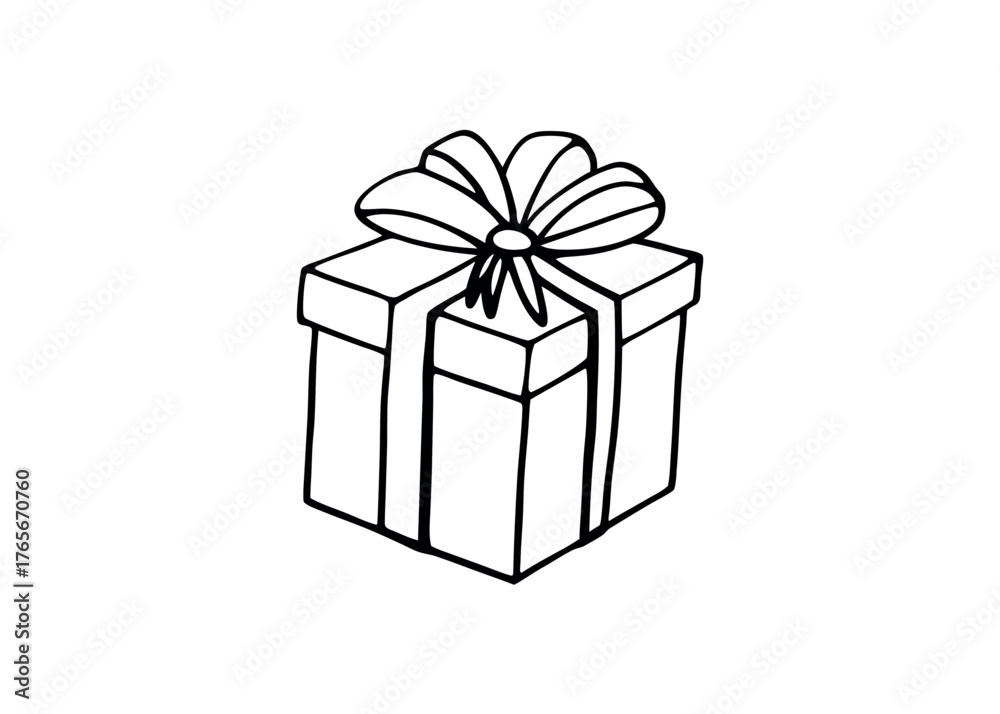 Obraz premium Gift box with bow outline
