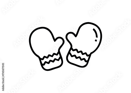 Winter Handwear Mittens Icon Symbol