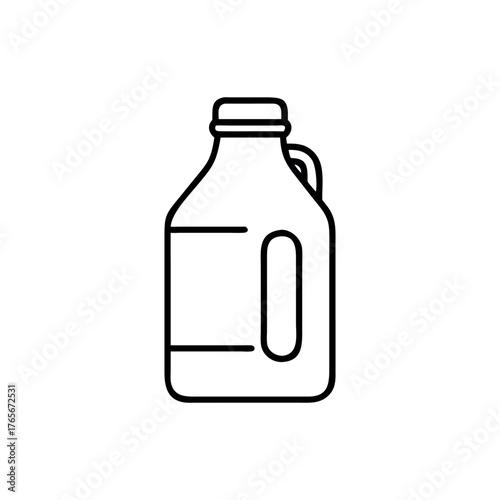 Black and white line drawing of a milk jug