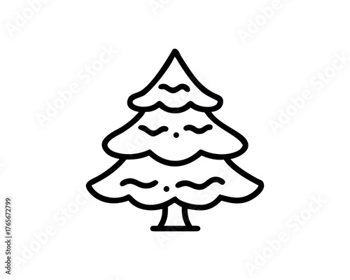 Stylized evergreen tree outline icon