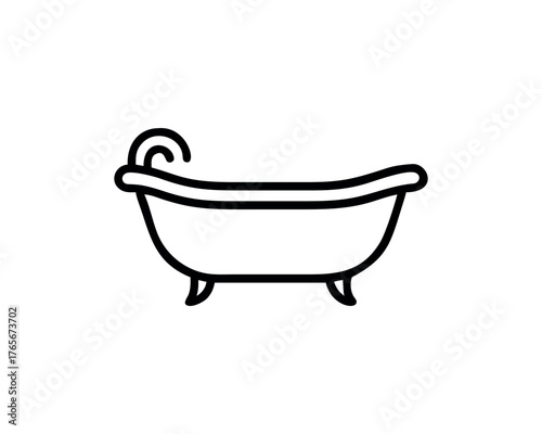 Outline graphic of a clawfoot bathtub