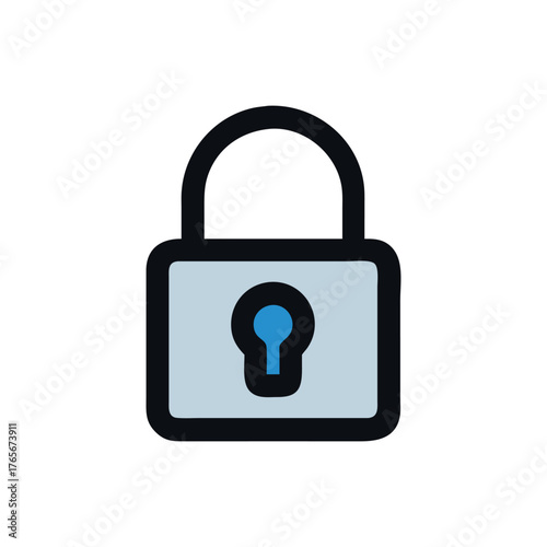 Simple padlock graphic with keyhole and latch
