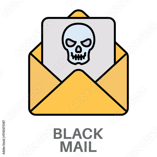 Blackmail Simple Style Flat Design Vector