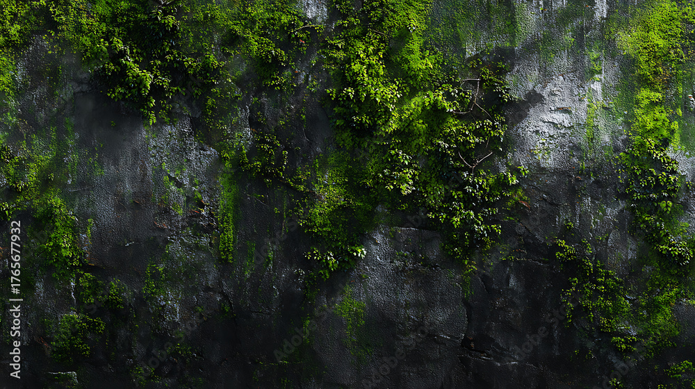 Obraz premium Wall Covered in Moss A Textured Natural Beauty