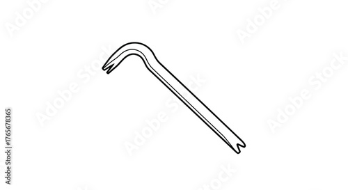 Metal Crowbar Tool Isolated on White Background for Construction.