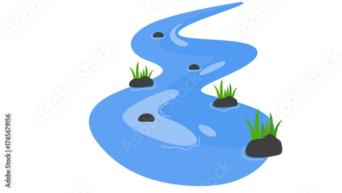 river flow PNG, blue water PNG, mountain stream PNG