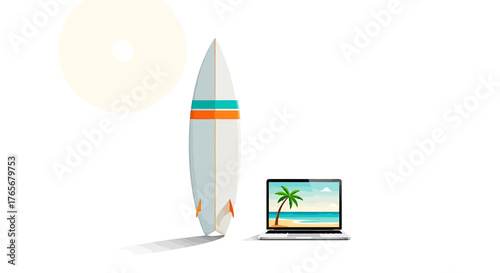 Balancing productivity and leisure with a hybrid work and digital nomad lifestyle concept