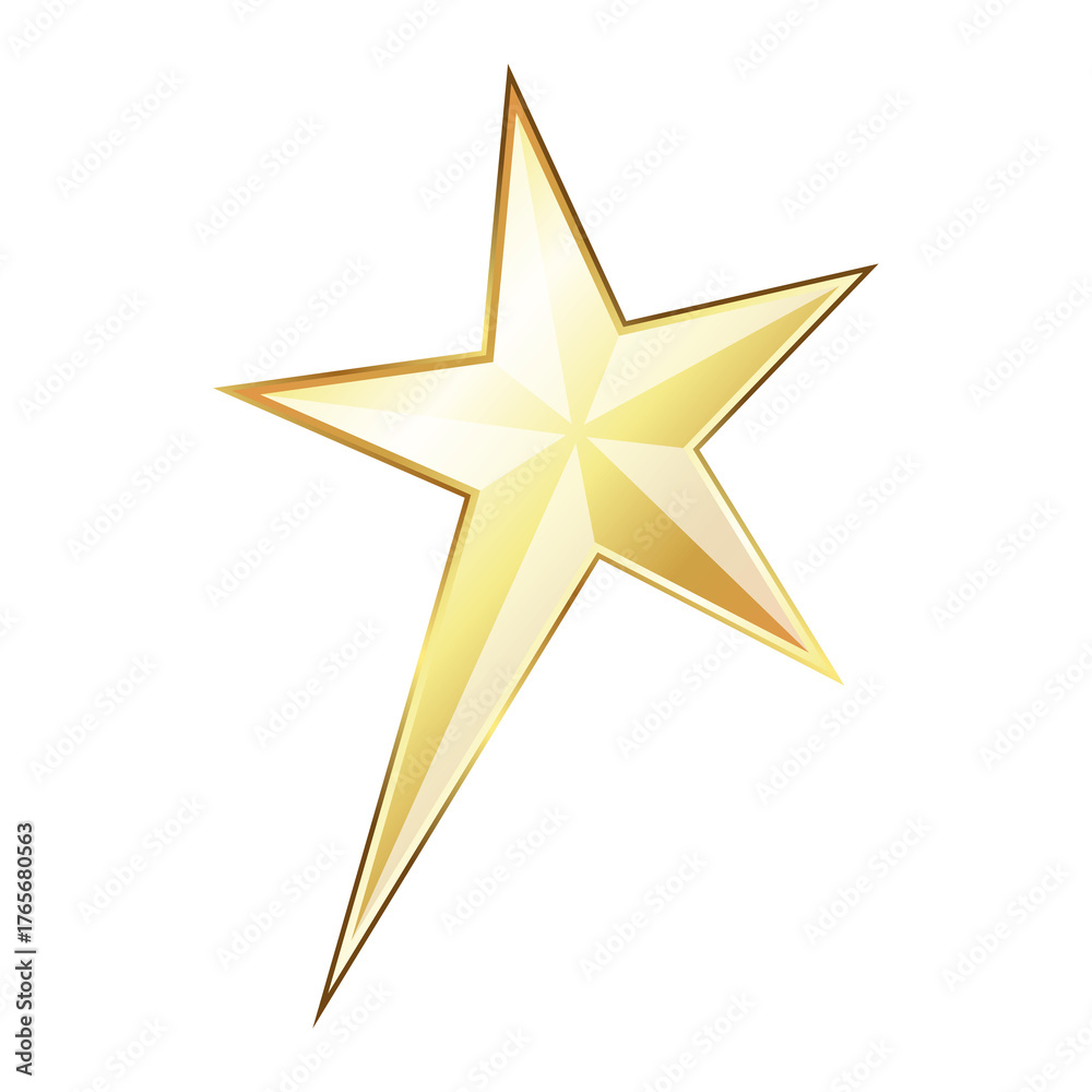 Fototapeta premium Five-pointed beautiful golden star design