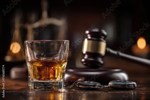 DUI Court: Nailing Drunk Driving Crime with Gavel in Courtroom