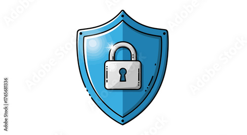 Shield Icon with Padlock symbolizing security for Hybrid Work and Digital Nomad Lifestyles