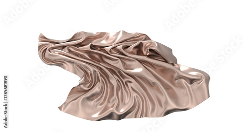 Luxurious bronze silk fabri...