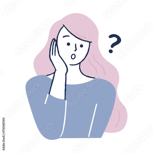 疑問に思う女性