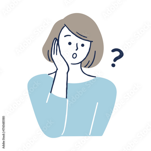 疑問に思う女性