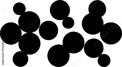 Metaballs black shapes pattern vector on white background 