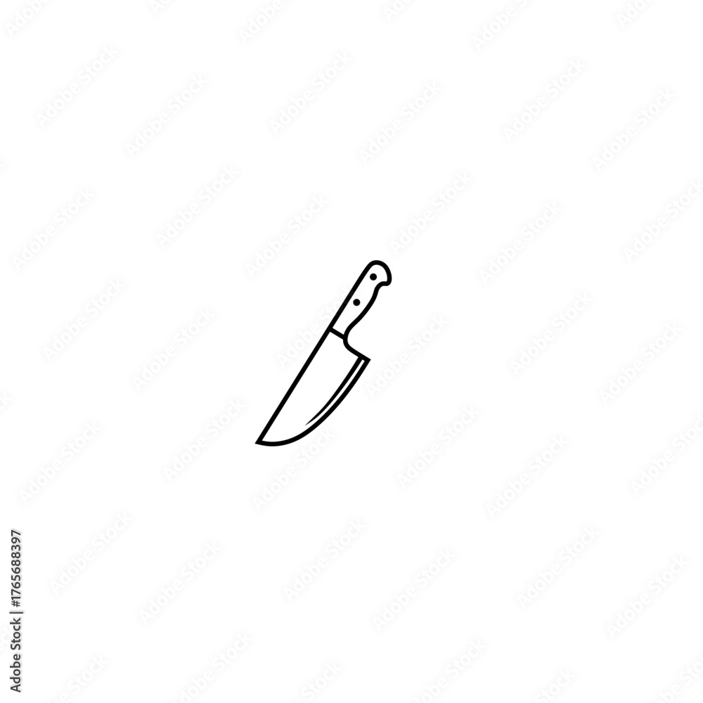 Obraz premium Kitchen Knife Icon – Minimalist Chef Knife Line Art Design