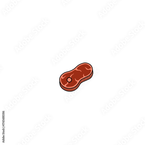 Minimalist Raw meat icon logo vector 