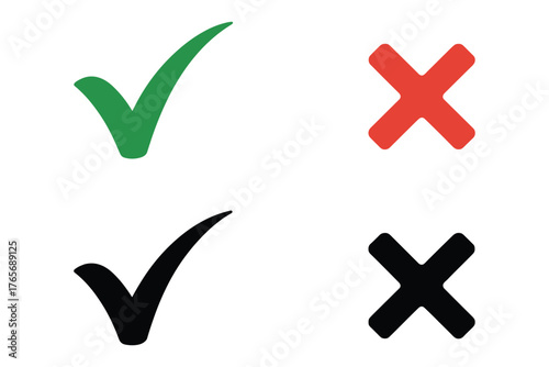 Check Marks and Cross Marks concise and impactful image that features check marks and cross marks. Perfect for conveying a sense of choice, confirmation, or rejection.