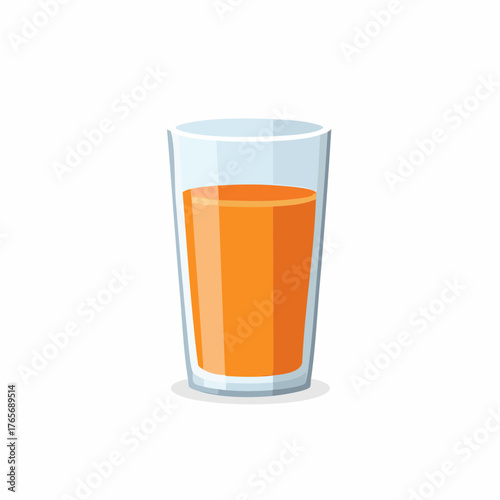 Freshly Squeezed Orange Juice in a Tall Glass Refreshing Beverage Illustration