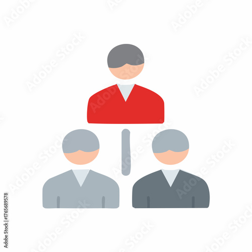 Abstract business hierarchy icon demonstrating team leadership and organizational structure