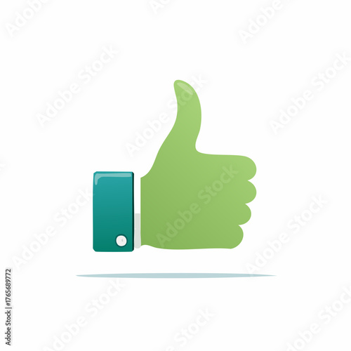 Vibrant Green Thumbs Up Hand Gesture Showing Agreement Approval and Social Media Like