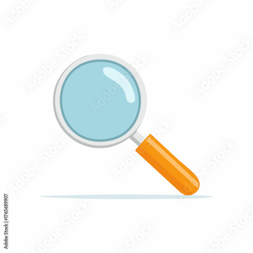 Magnifying Glass Sleuthing Tool with Orange Handle and Silver Rim Discovery Icon