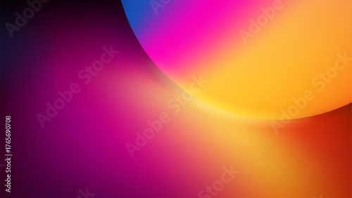 Bright abstract blend of colors with a circular shape creating a vibrant visual effect in a digital artwork