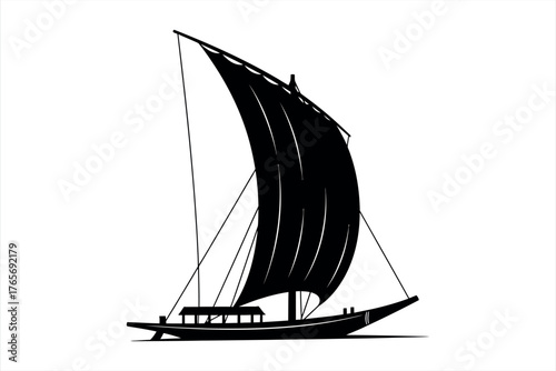 Traditional Dhow Silhouette