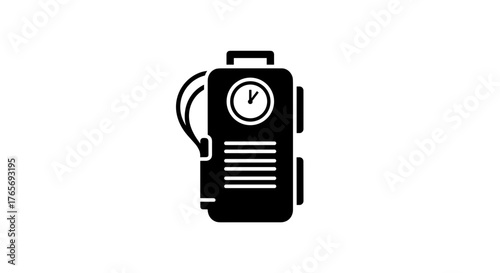 Black Silhouette of a Medical Infusion Pump.