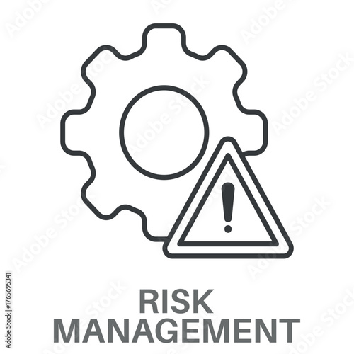 Risk Management Outline Concept Simple Style Design Vector