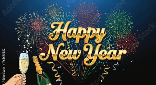 Vintage Christmas and New Year 2026 Card – Merry Holiday Celebration Vector Design, Happy Winter Season Label, Festive Greeting Illustration for Party, Decoration, and Seasonal Celebration Concept