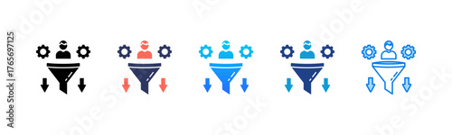 Lead Management Consistent and versatile vector icons illustrating essential concepts in various styles