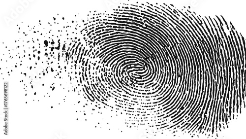 black Grunge on white fingerprint design