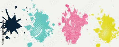 Brush strokes vector. yellow, blue, dark blue, backgrounds. Colorful set of text boxes. Paintbrush collection. Dirty brush texture banners. Rectangular painted objects.eps8