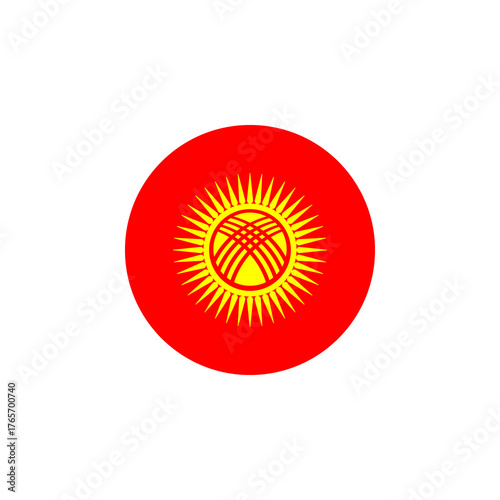 Round Kyrgyzstan flag emblem design element