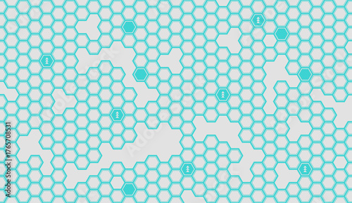六角形ハニカム模様のAIをイメージしたグレー背景