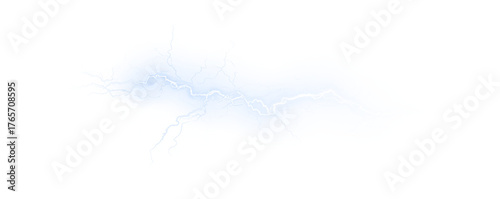 Obraz na plátně Bright thunderstorm flashes over mountain peaks