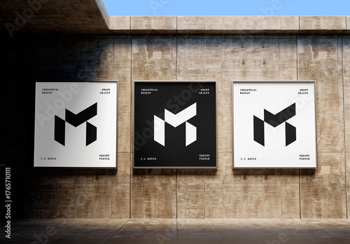 Square Outdoor Posters Mockup