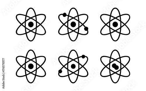 Set of minimalist atomic models with different electron configurations