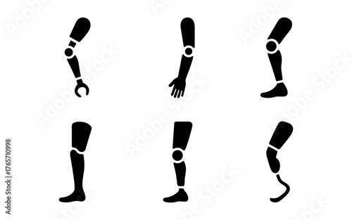 Prosthetic limb silhouettes: diverse shapes of modern artificial limbs